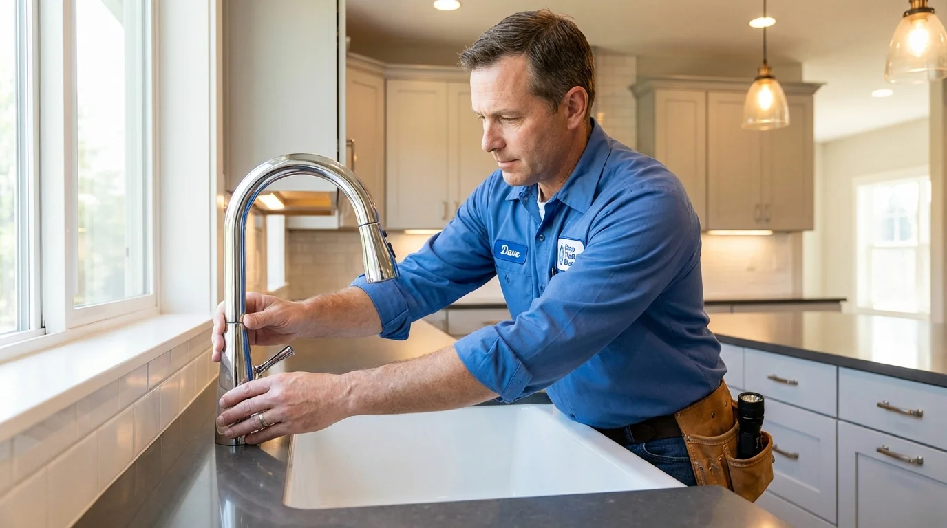 Kitchen faucet installation by Johns Plumbing LLC in Wasco