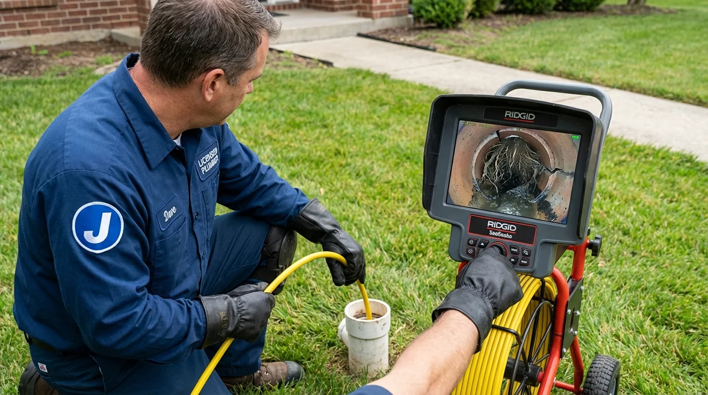 Sewer camera inspection being performed by Johns Plumbing LLC in Wasco